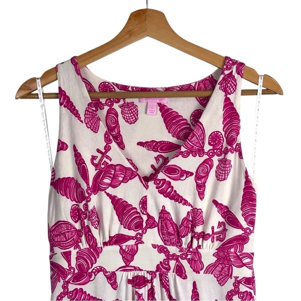 LILLY PULITZER PATTY FALLIN IN LOVE A LITTLE SEASHELL V NECK SLEEVELESS DRESS - Picture 4 of 12